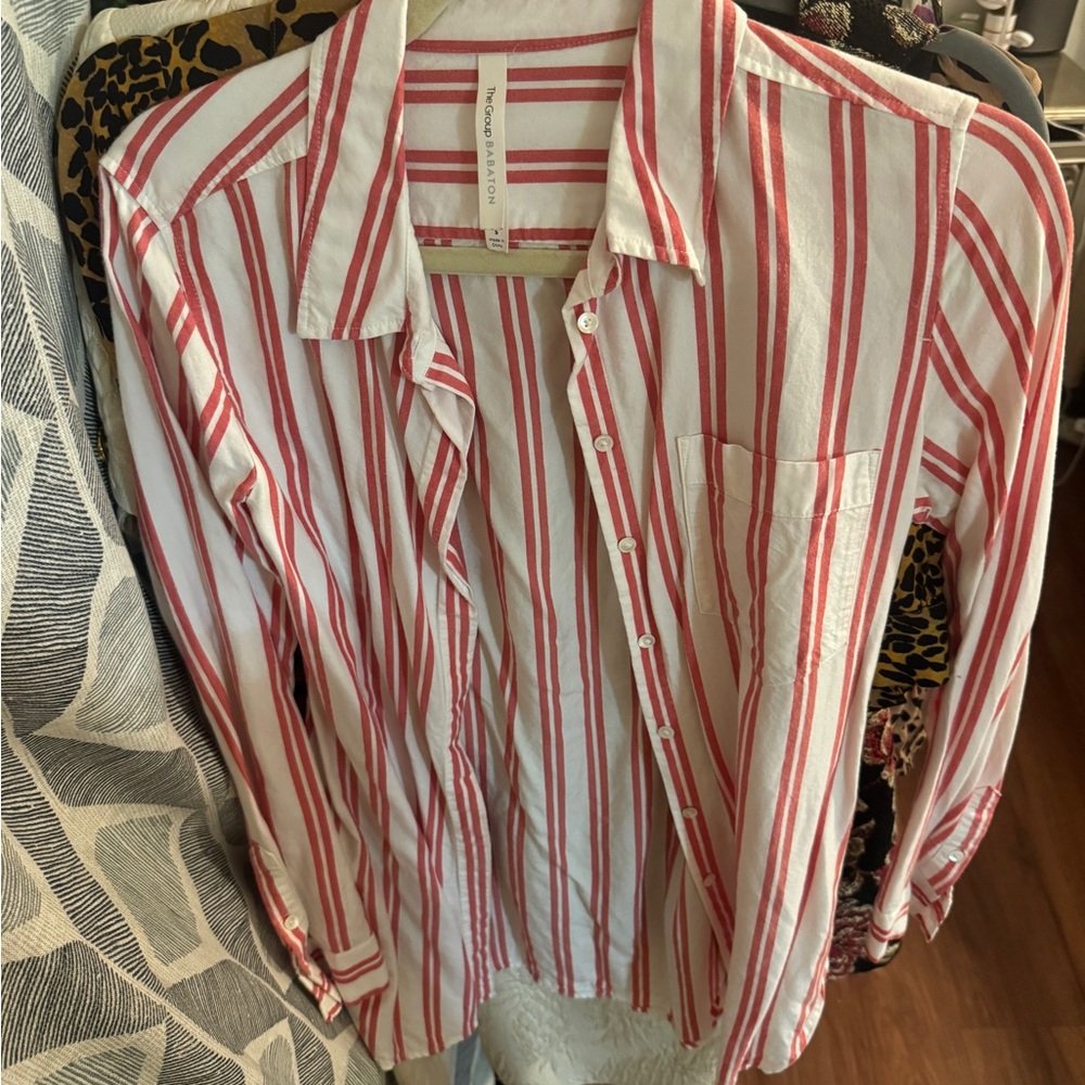 Aritzia The Group Babaton Button Up Stripe Shirt - Picture 3 of 3